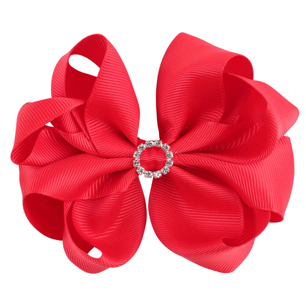 4'' Rhinestone Grosgrain Hair Bows