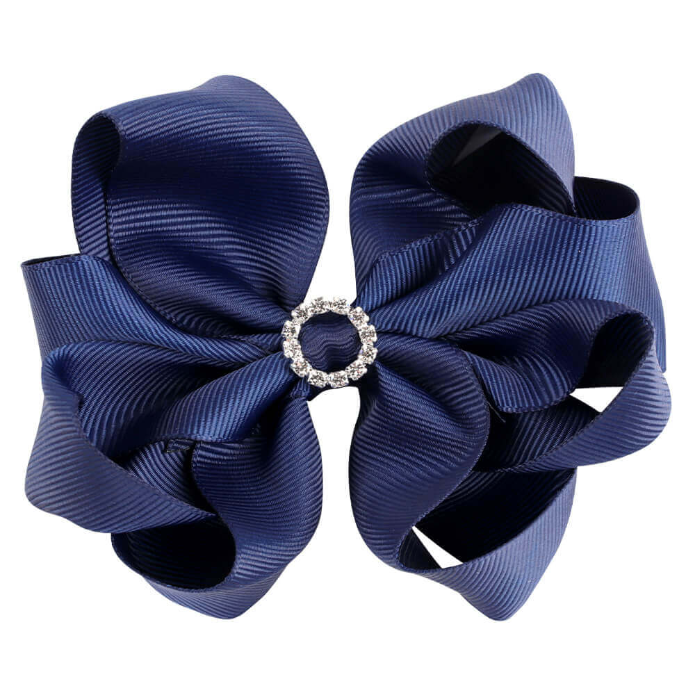 4'' Rhinestone Grosgrain Hair Bows