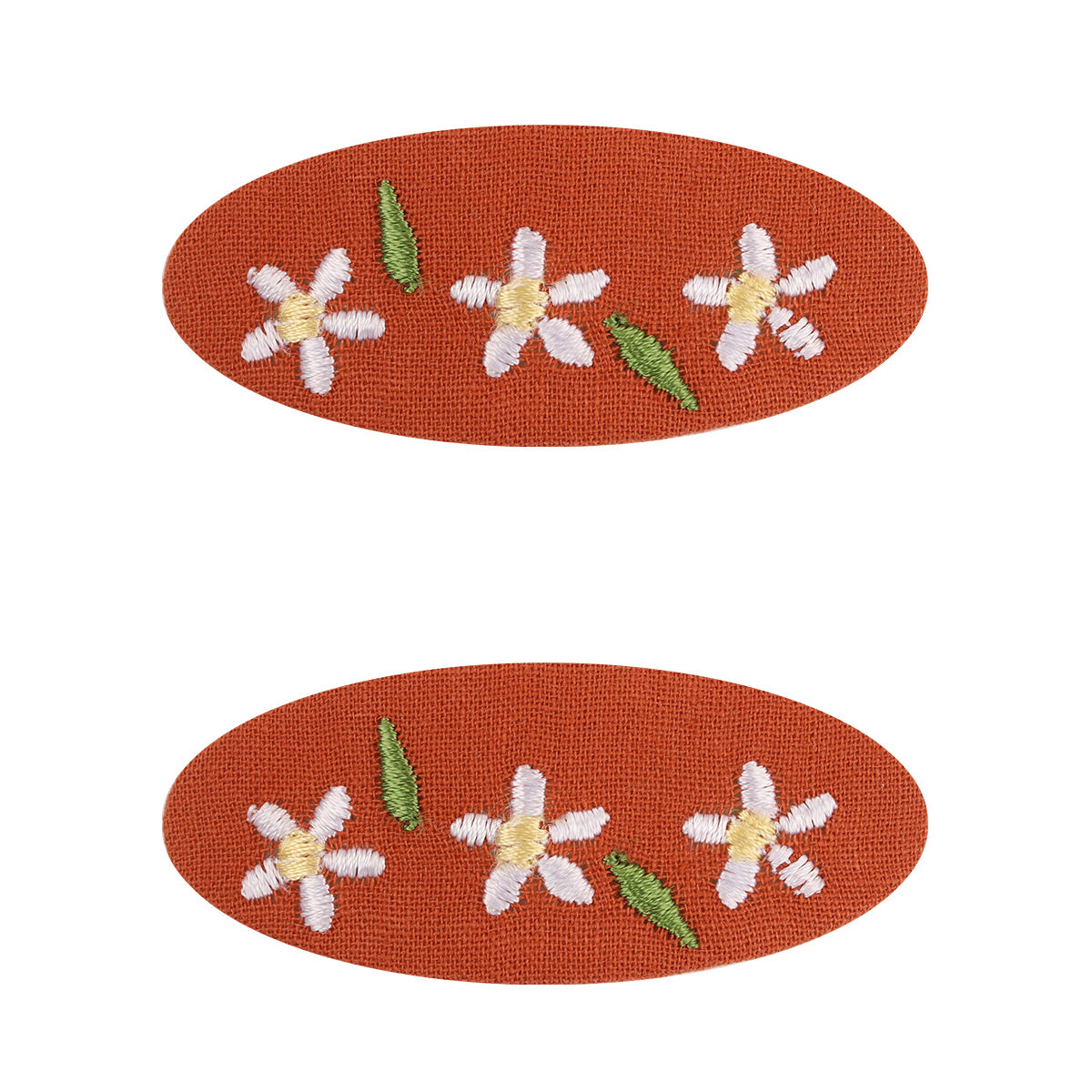 2PCS Embroidered Fruit Flower Snap Clips
