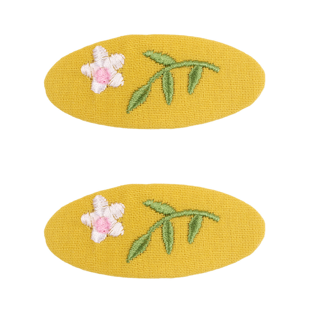 2PCS Embroidered Fruit Flower Snap Clips