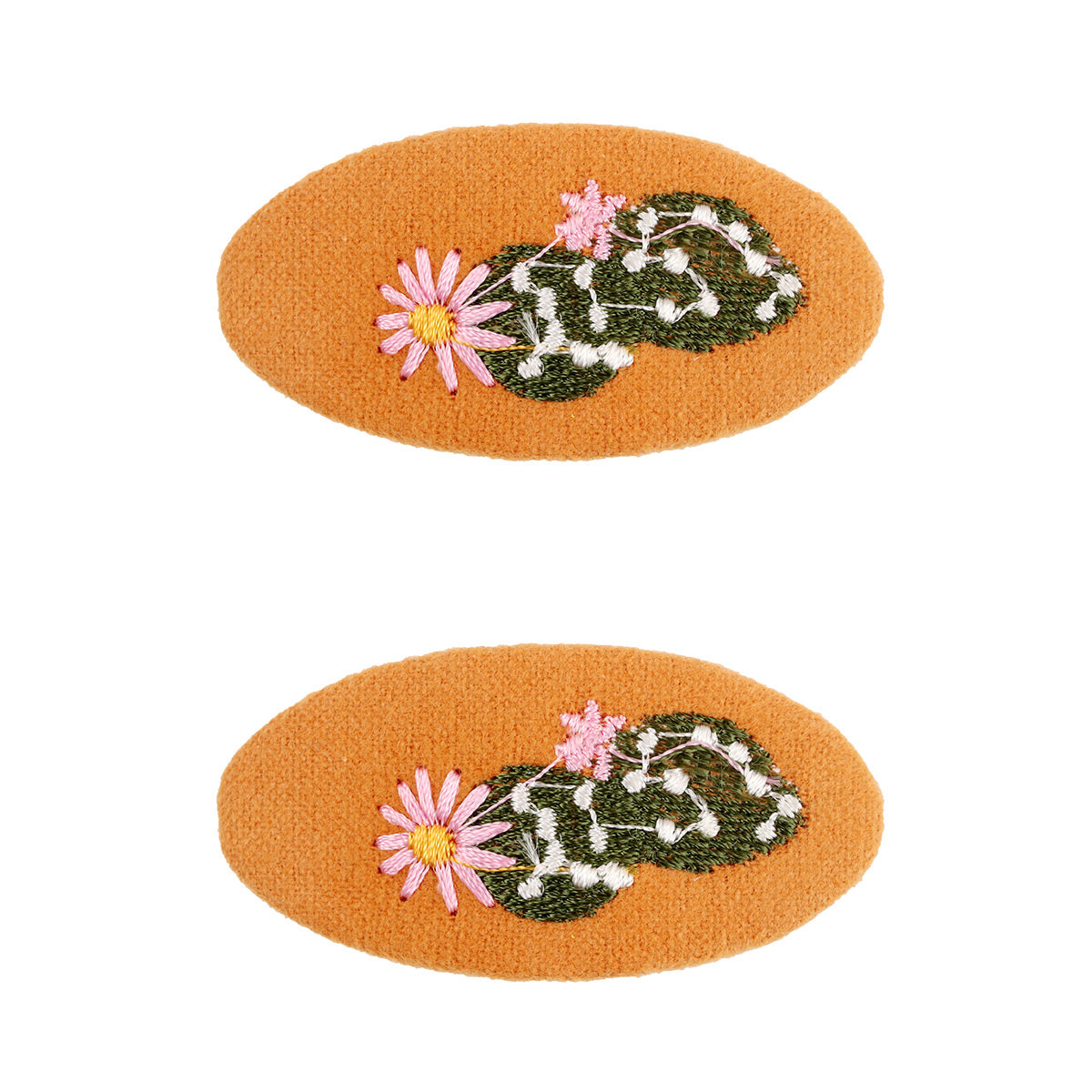 2PCS Embroidered Fruit Flower Snap Clips