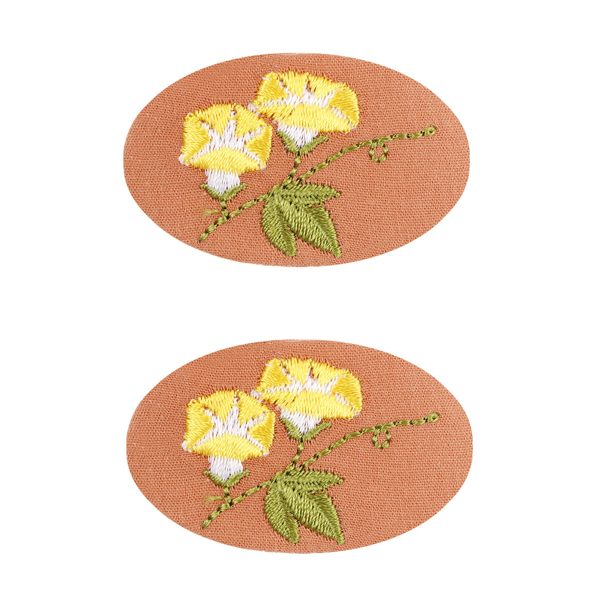 2PCS Embroidered Fruit Flower Snap Clips