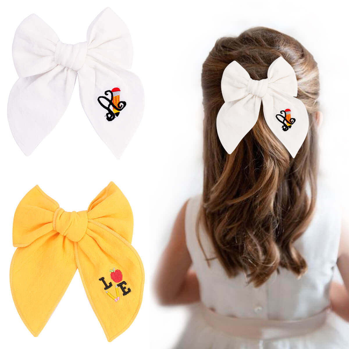 6'' Back to School Fable Hair Bows