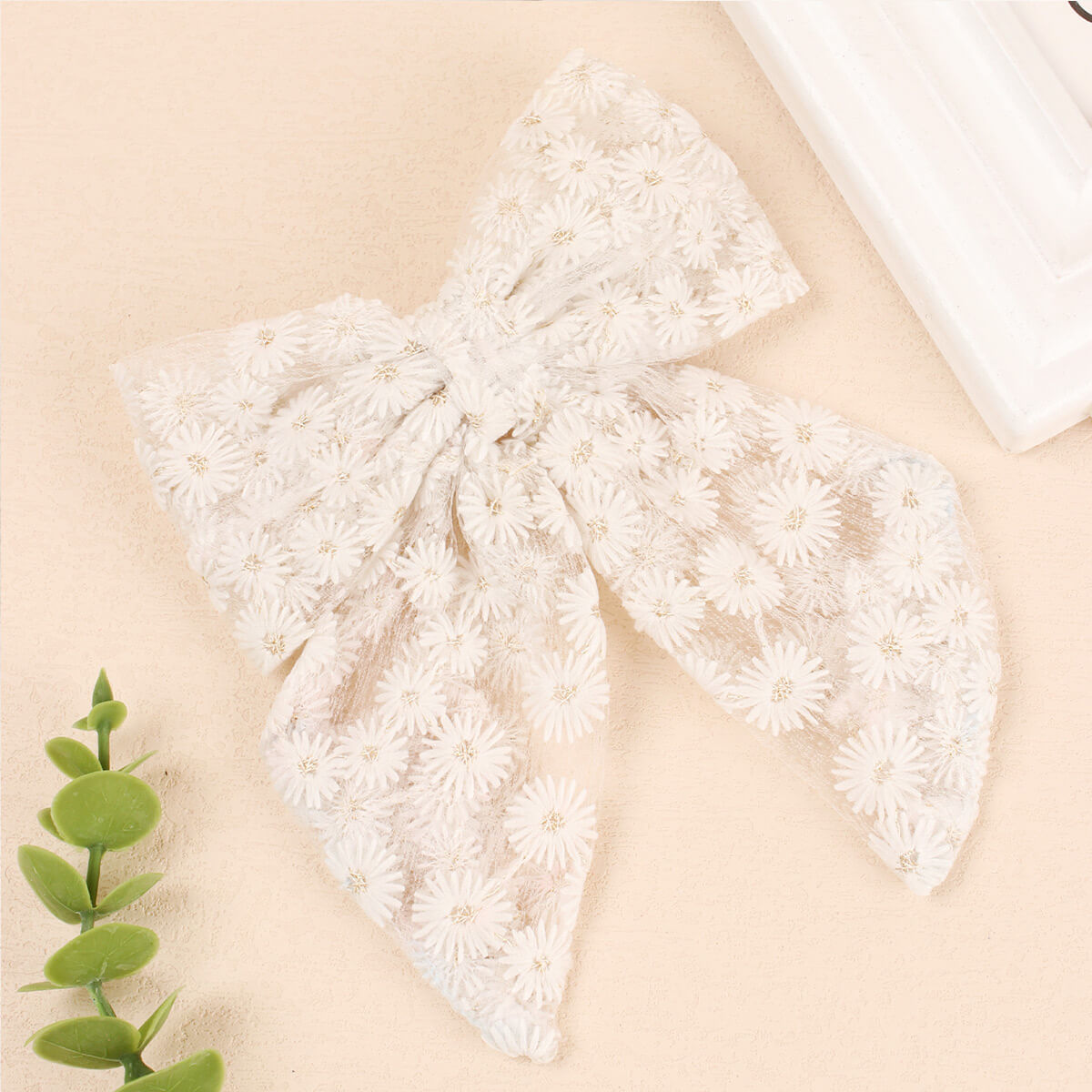 Lace Flower Large Hair Bows