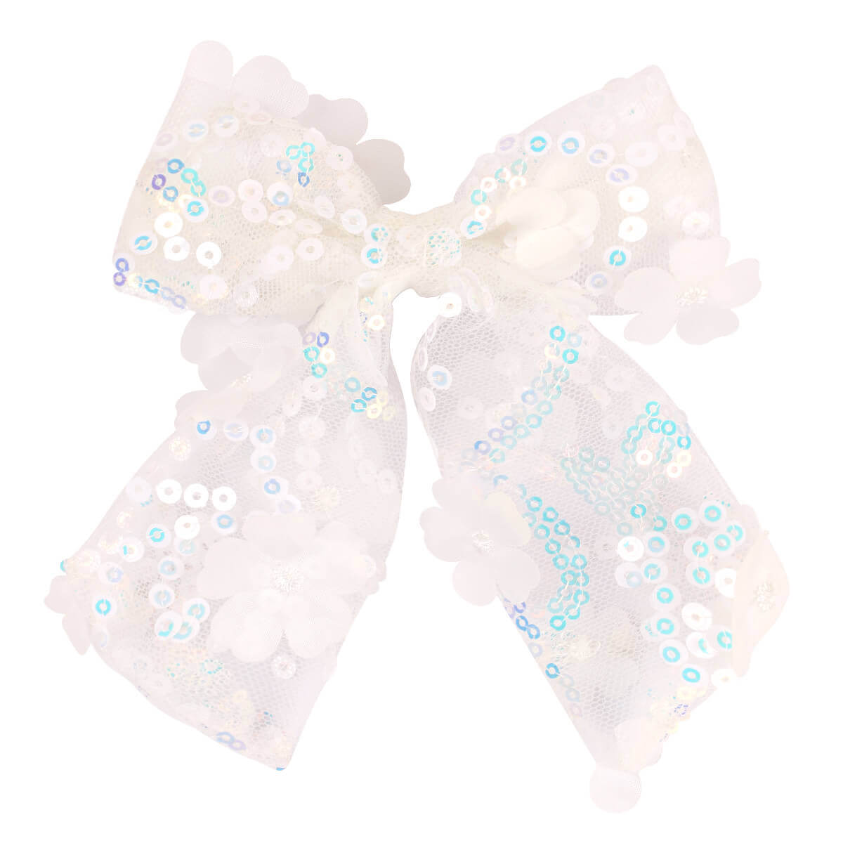 Lace Flower Laser Sequin Hair Bows