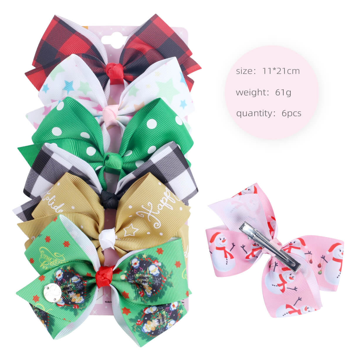 6PCS Cartoon Jojo Hair Bow Pack