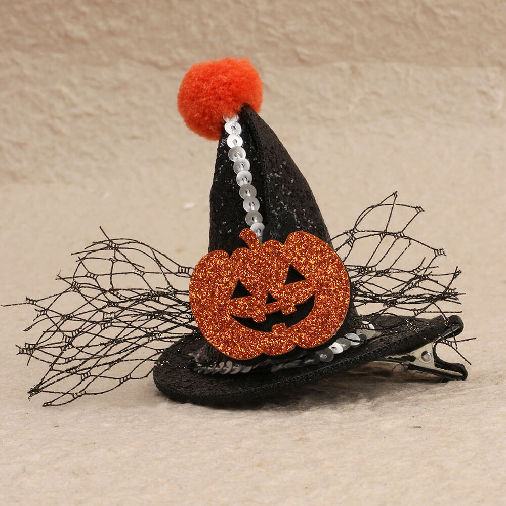 Halloween Pumpkin Hat Hair Clips