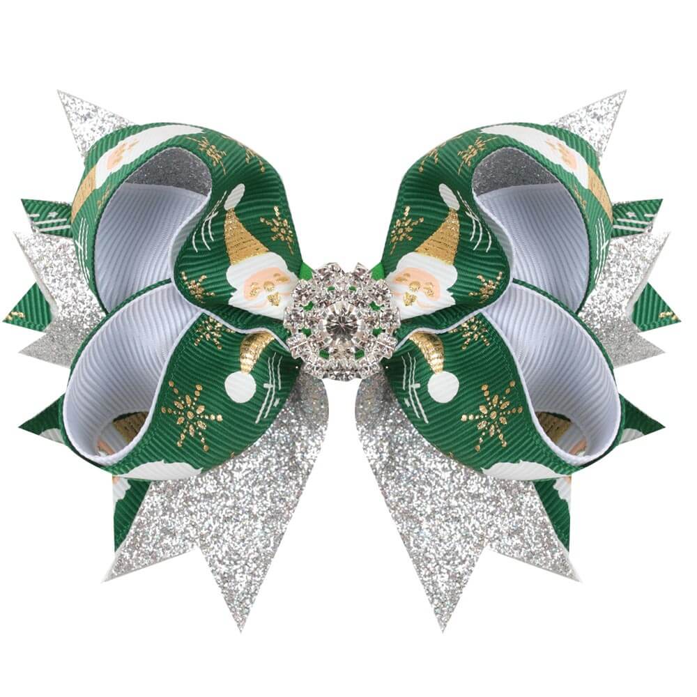 5.5'' Christmas Crystal Plaid Hair Bows