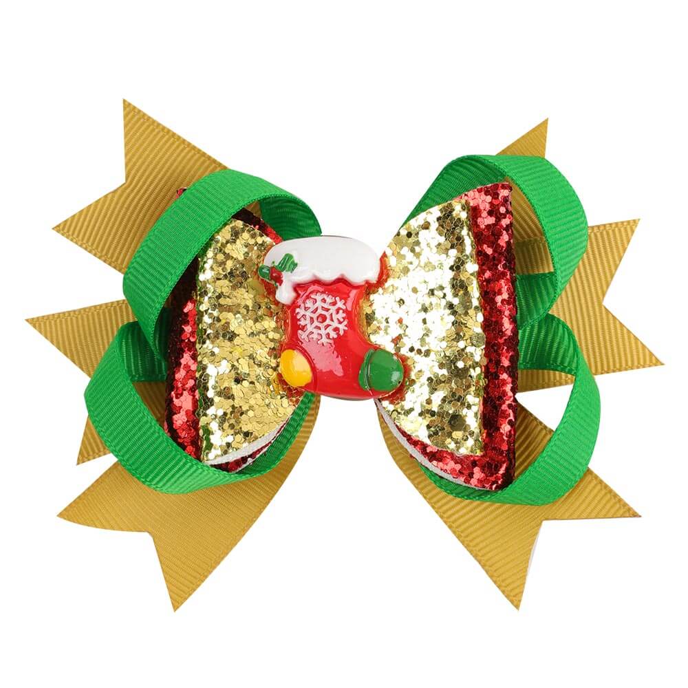 4'' Boutique Layered Christmas Hair Bows