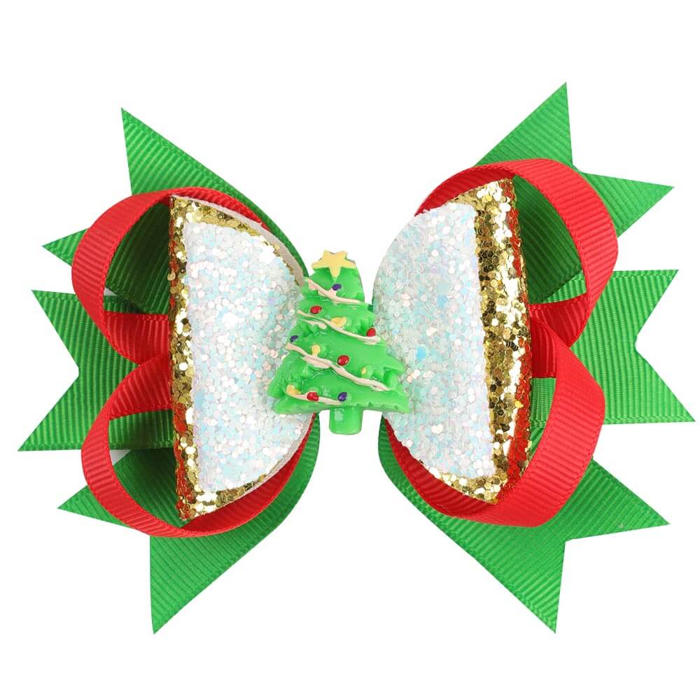 4'' Boutique Layered Christmas Hair Bows
