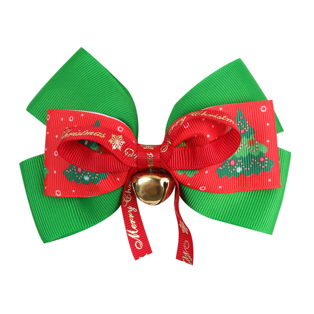 5'' Golden Bell Christmas Hair Bows