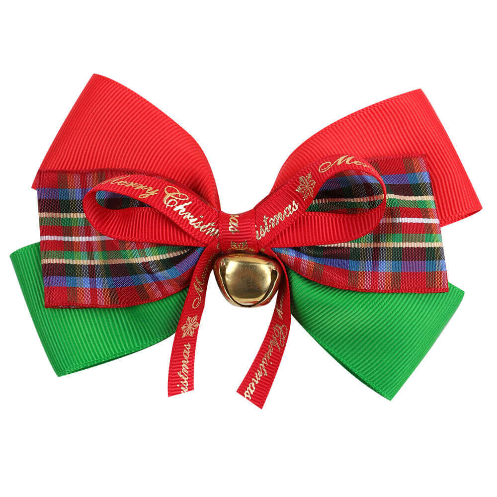 5'' Golden Bell Christmas Hair Bows