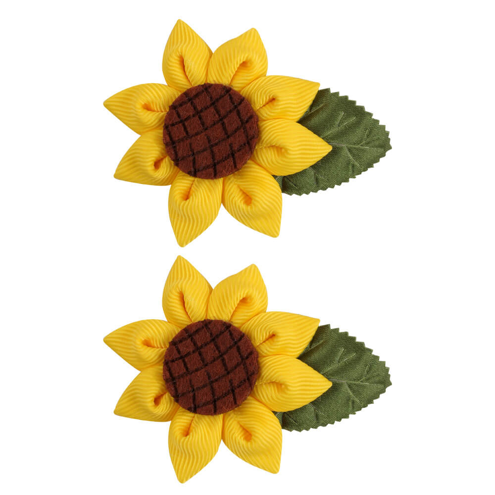 2PCS Cute Girl Sunflower Hair Clips