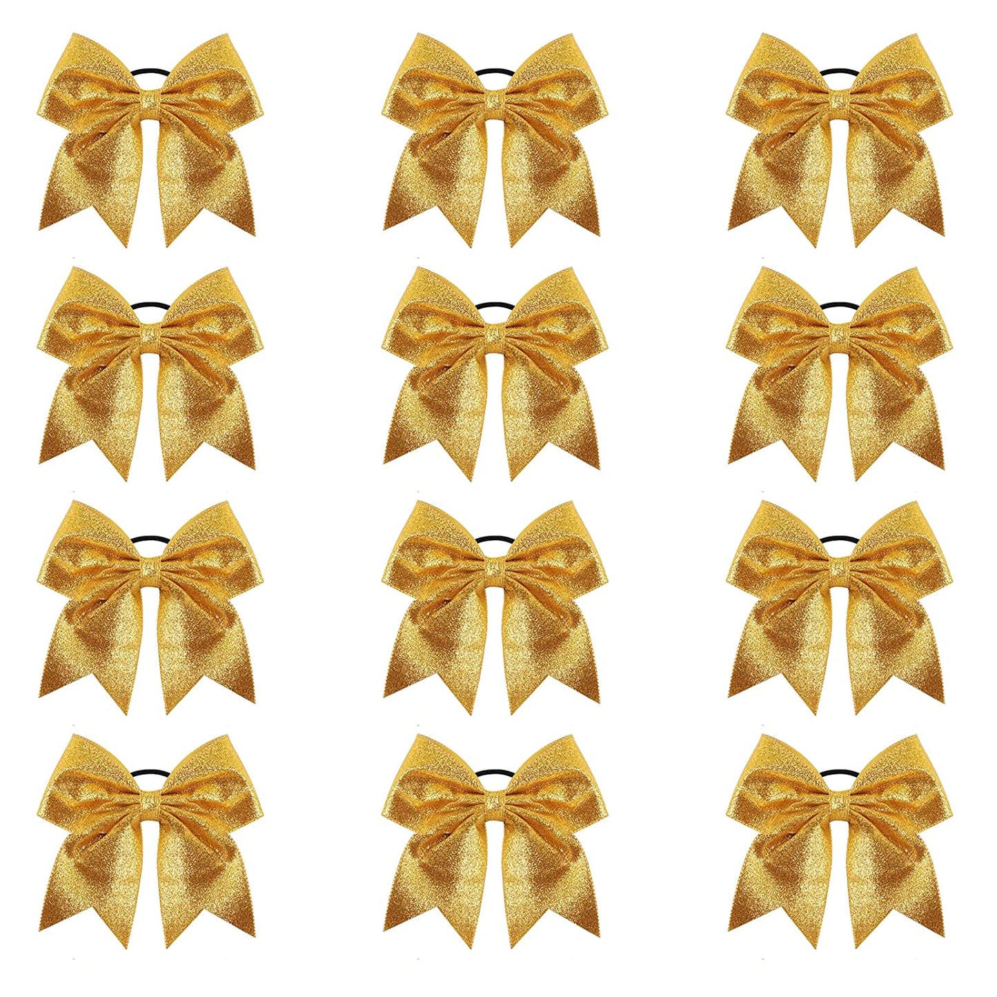 12PCS 8'' Chunky Glitter Cheer Bows