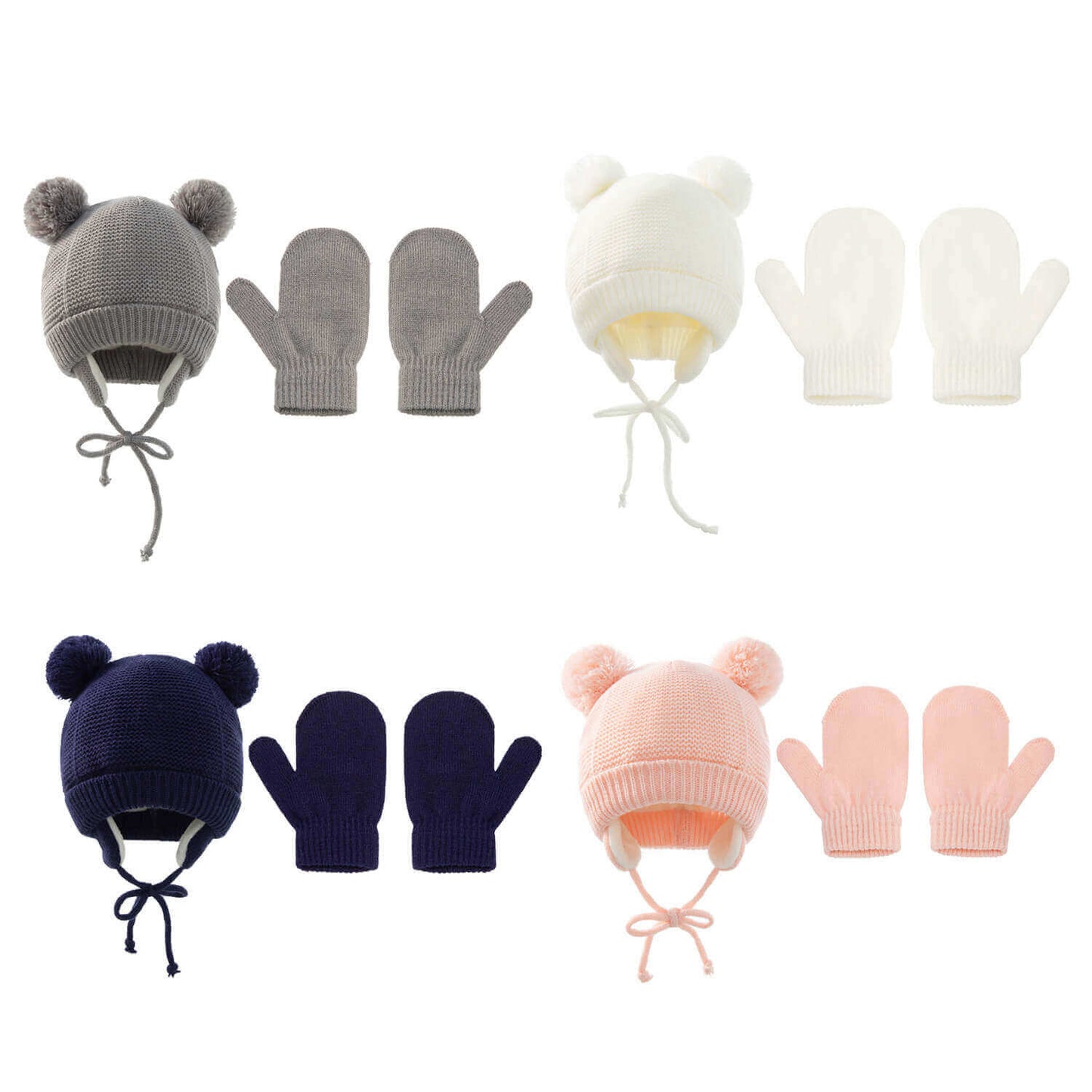 Winter Warm Knit Hat and Glove Set