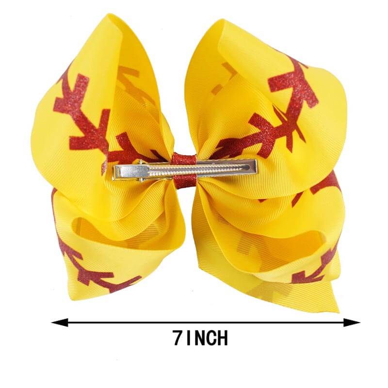 Large Softball Ribbon Hair Bows | Boutique Baseball for Girls
