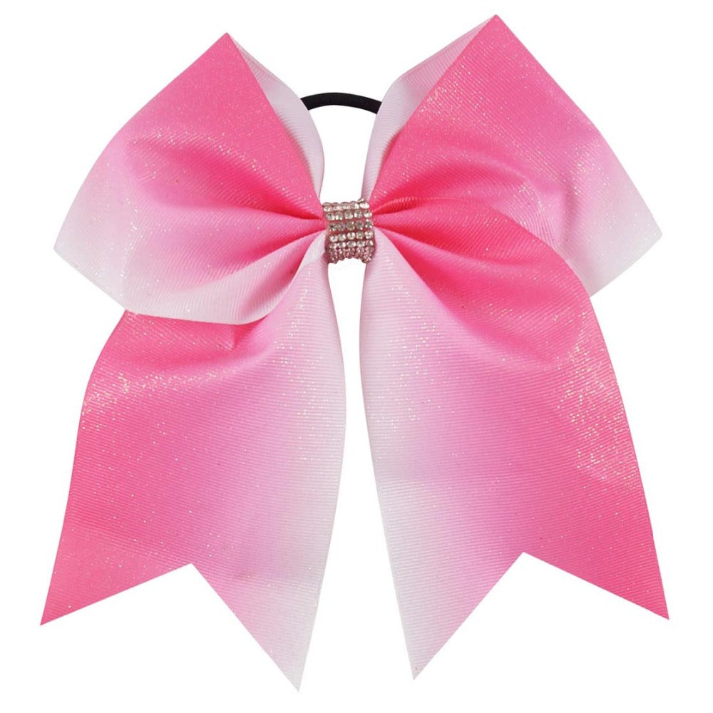 20PCS Gradient Pink Glitter Cheer Bows