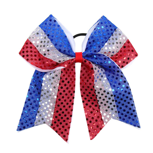 200pcs Large 4th Of July Cheer Bows With Bling Sequin