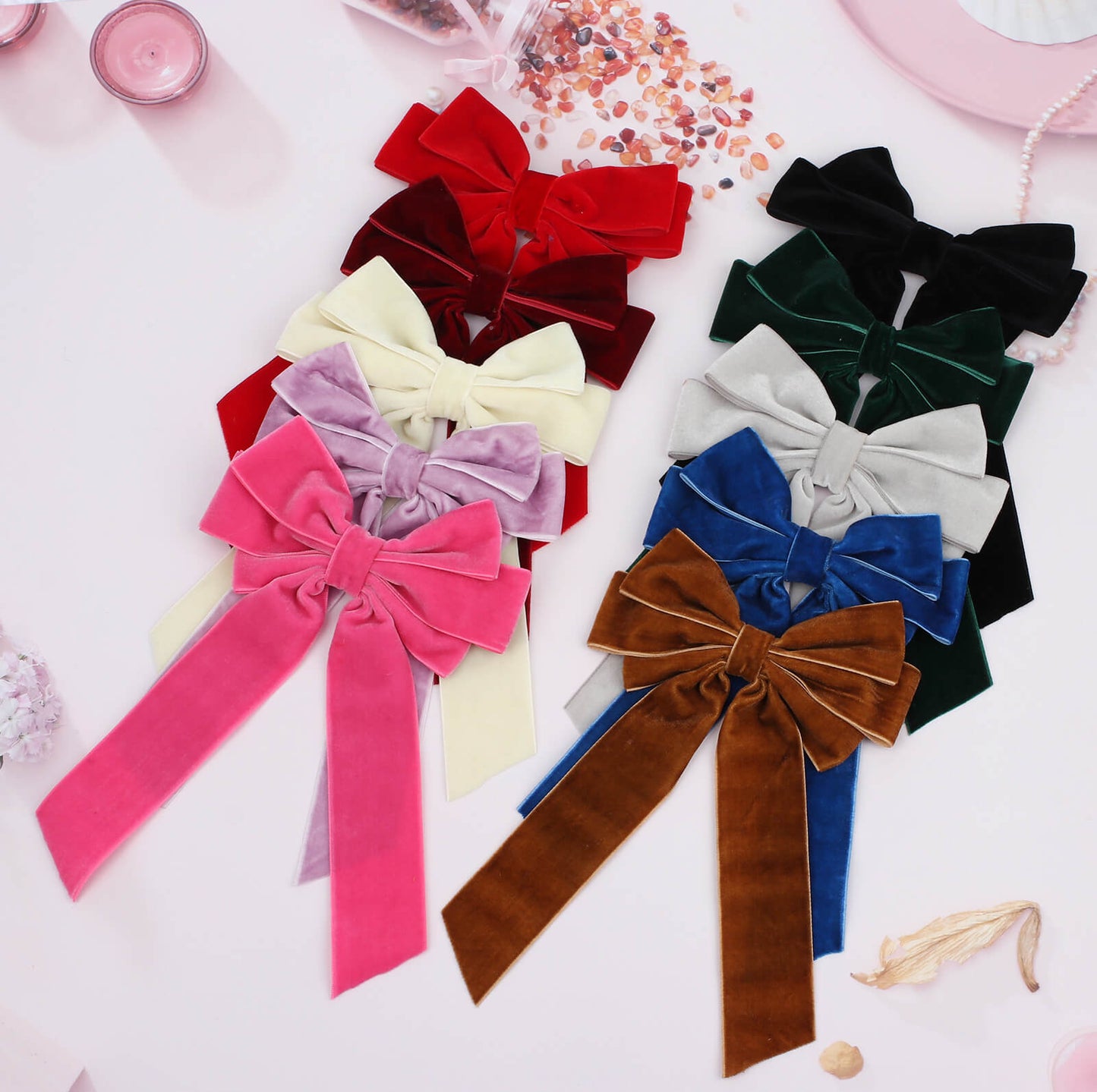velvet hair clips