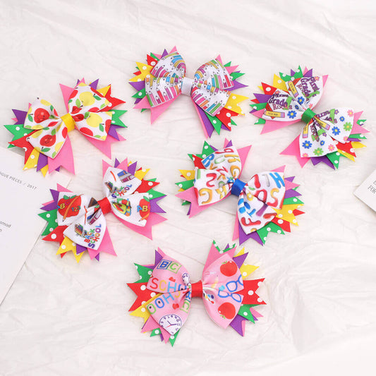 Back to School Colorful Hair Bows