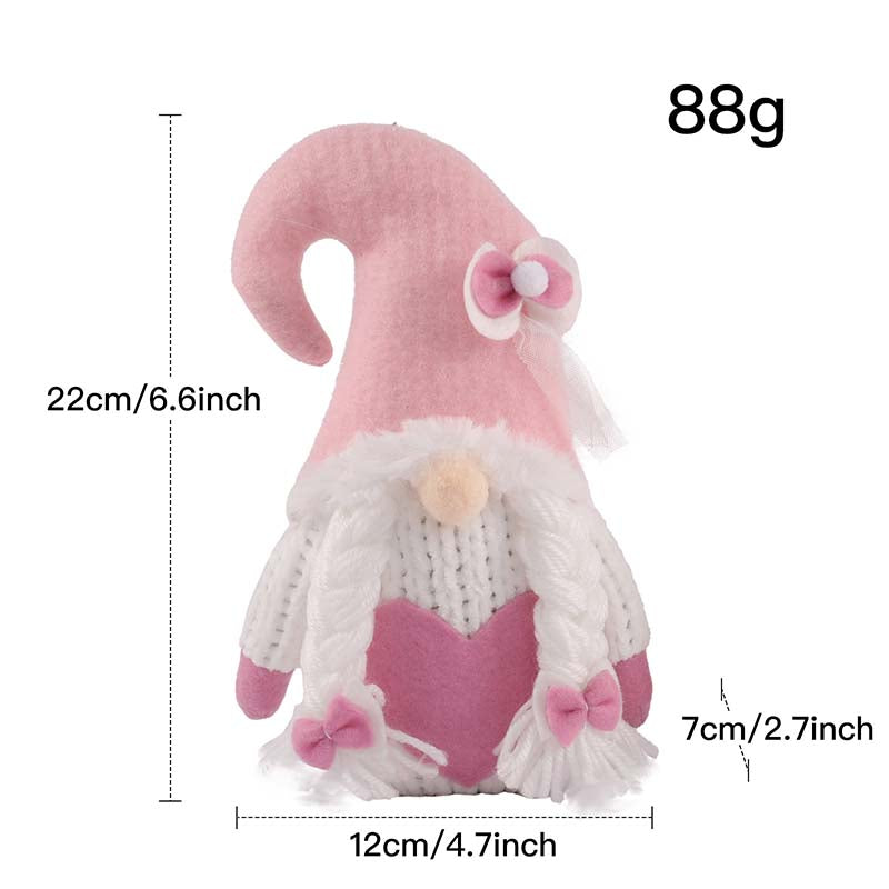 Valentines Day Pink Plush Faceless Doll