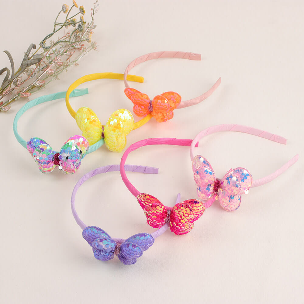 Sequin Butterfly Girl Headbands