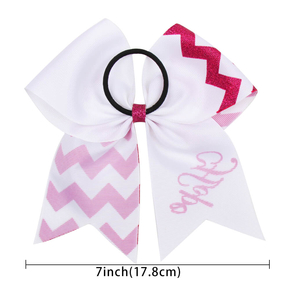 Breast Cancer Awareness Pink Glitter Cheer Bows