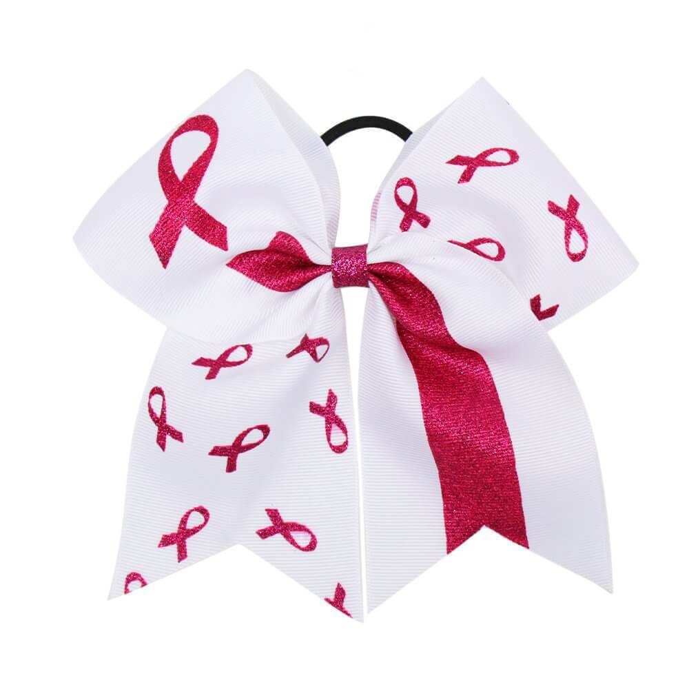 Breast Cancer Awareness Pink Glitter Cheer Bows