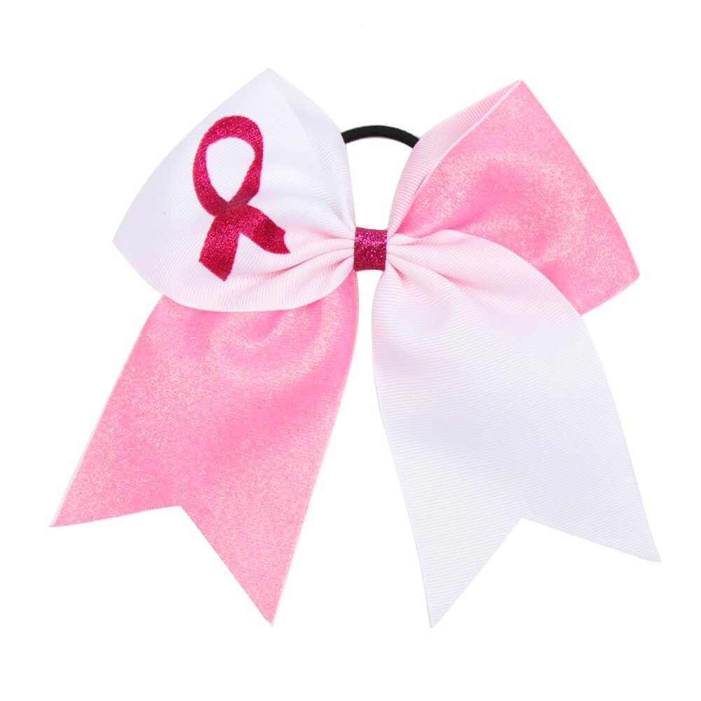 Breast Cancer Awareness Pink Glitter Cheer Bows