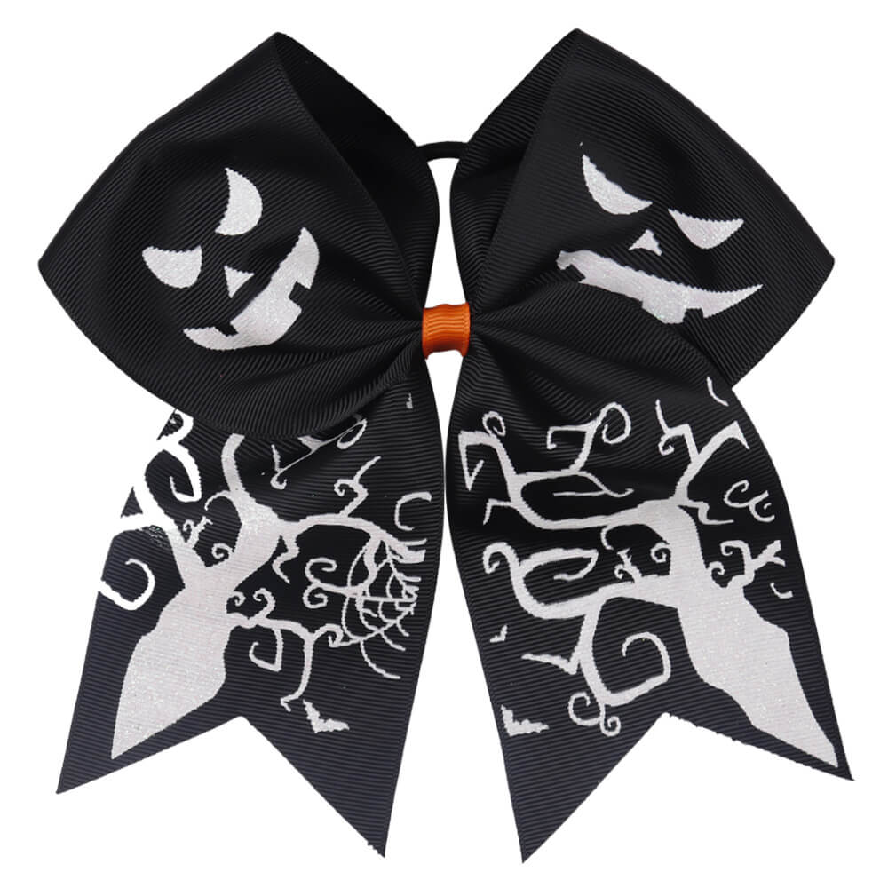 Black Halloween Glitter Cheer Bows