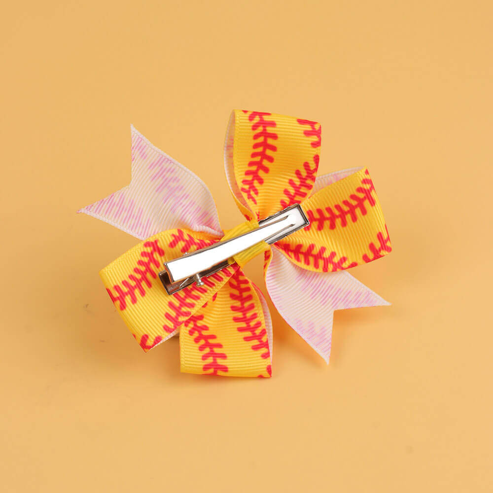 2PCS Football Sport Pinwheel Hair Bows