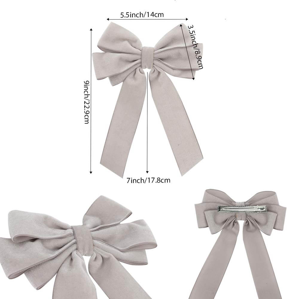 Oversize Winter Velvet Bow Girls Hair Clips