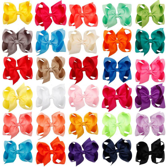 30pcs 4 inch Solid Color Hair Bows
