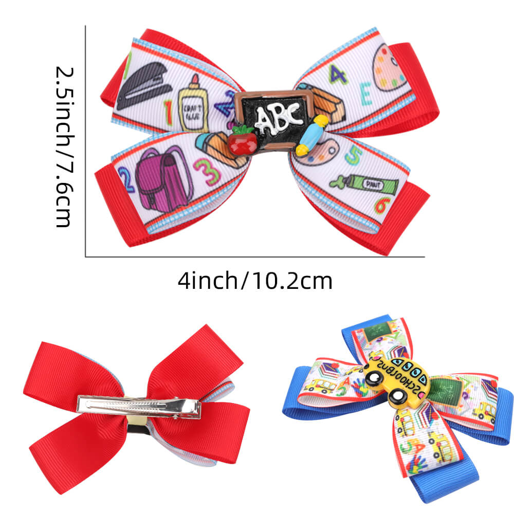 Back to School Girl Hair Bows