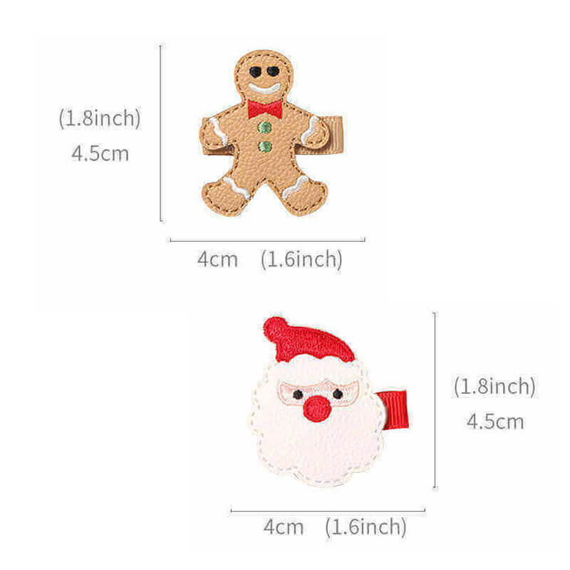 Christmas Leather Santa Hair Clips