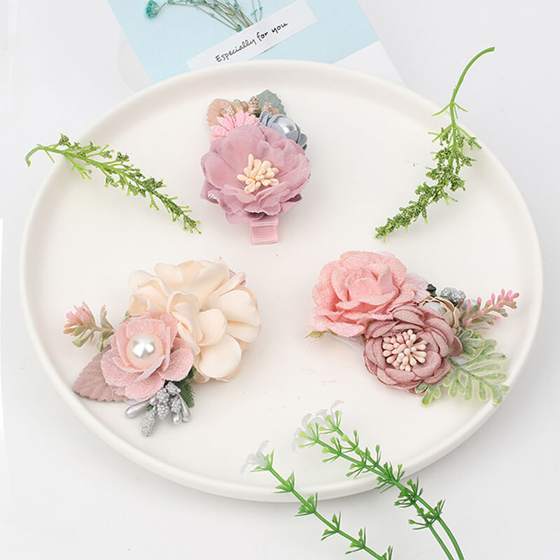 floral hair clips