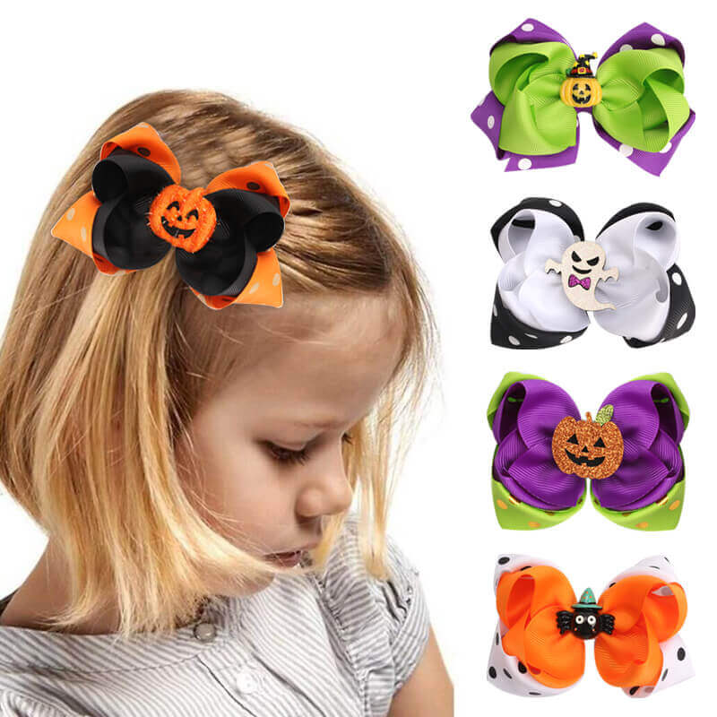Halloween Polka Hair Bows