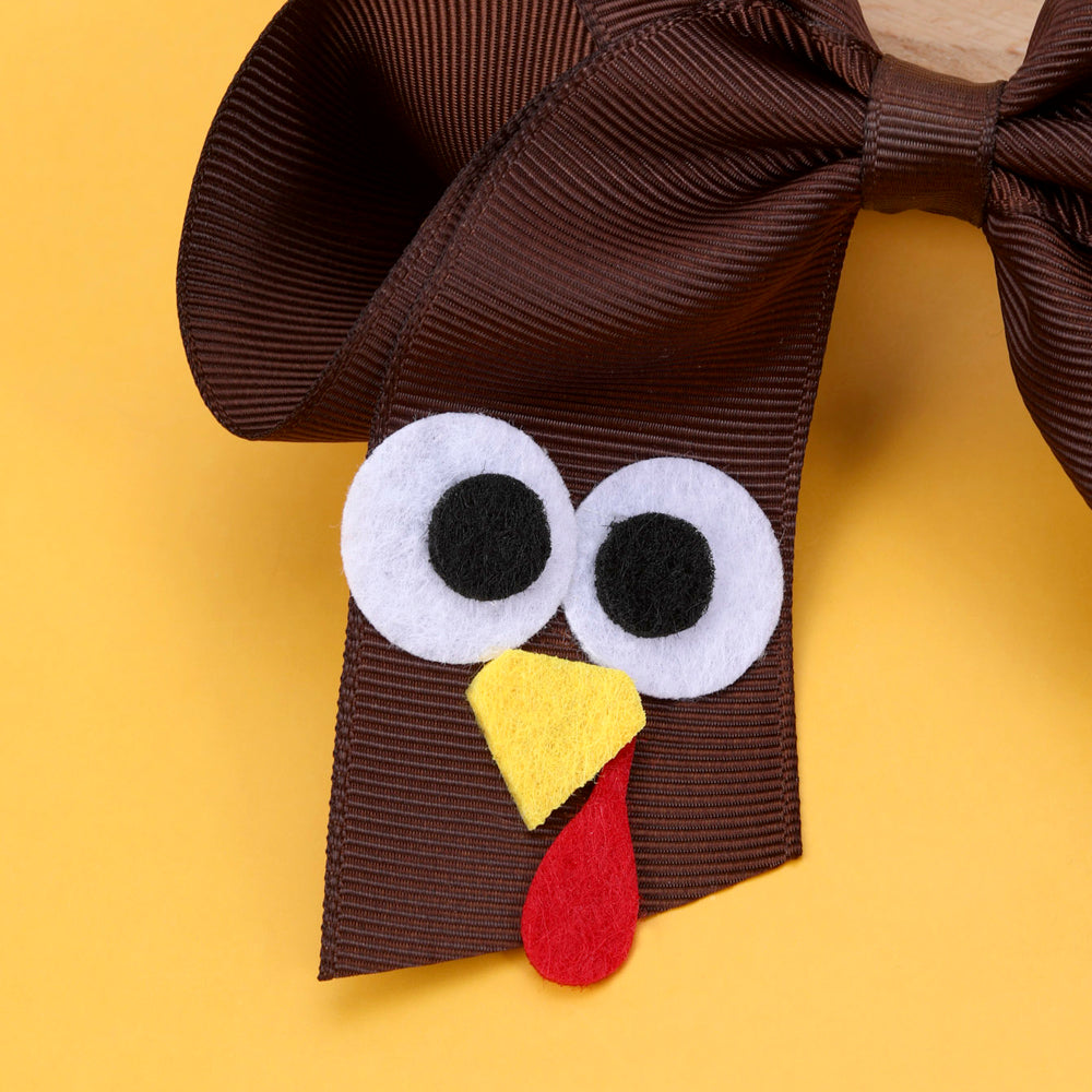 Cute Cartoon Tuekey Thanksgiving Hair Bows