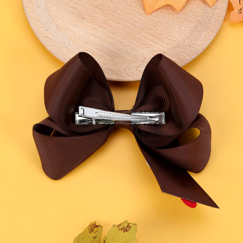 Cute Cartoon Tuekey Thanksgiving Hair Bows