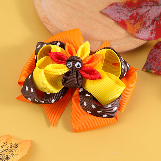 Thanksgiving Handmade Turkey Hair Bows