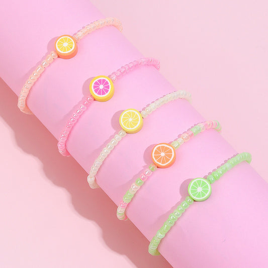 5PCS Fruit Stackable Bead Bracelets