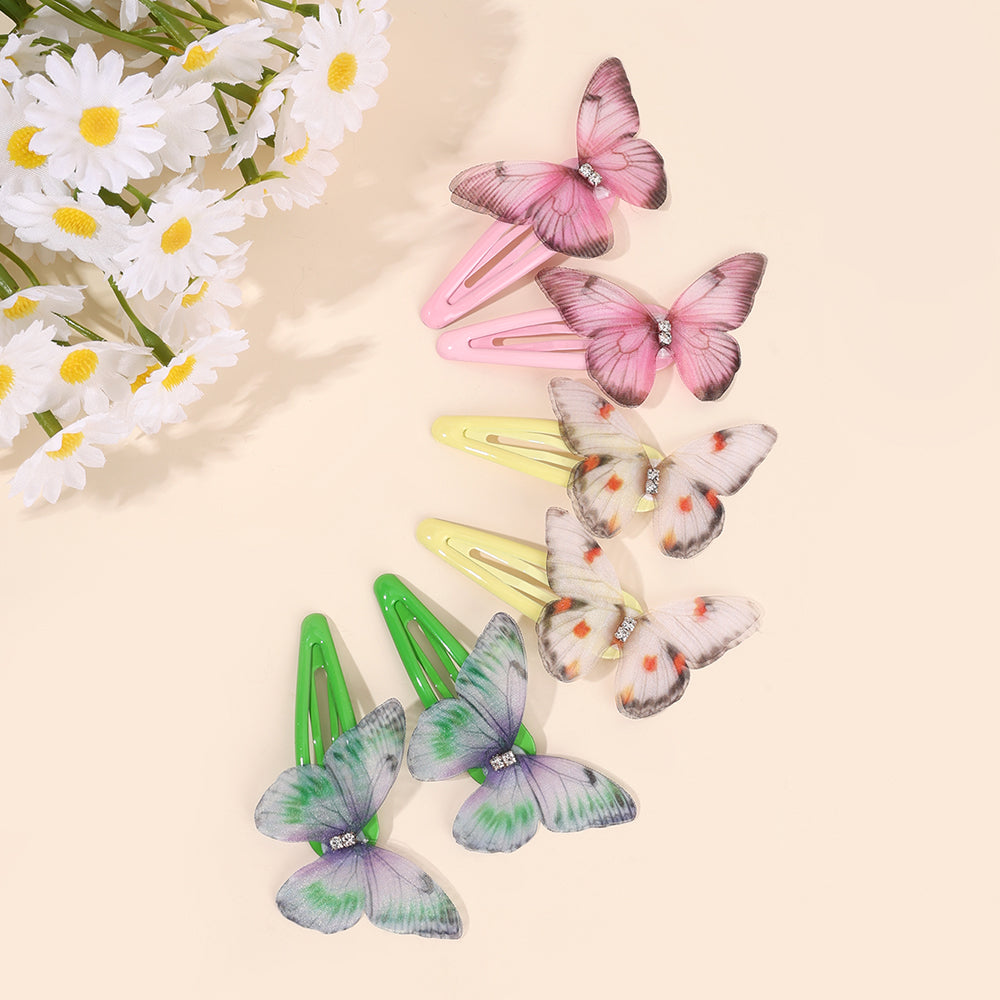 3D Mesh Butterfly Snap BB Hair Clip Girls Toddler