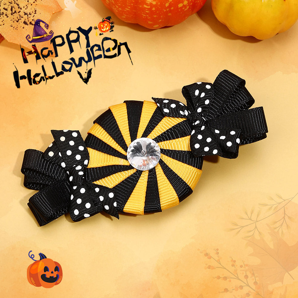 Girls Halloween Candy Hair Bow Hair Clips