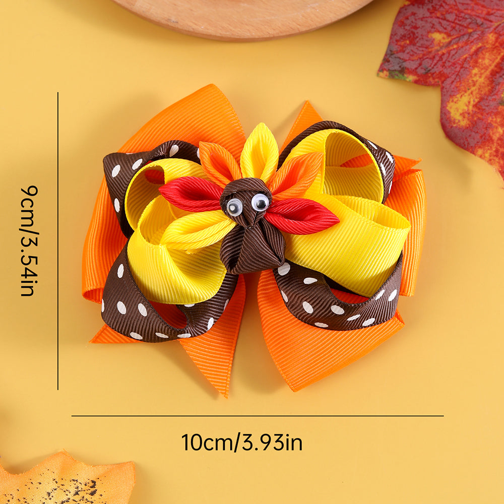 Thanksgiving Handmade Turkey Hair Bows