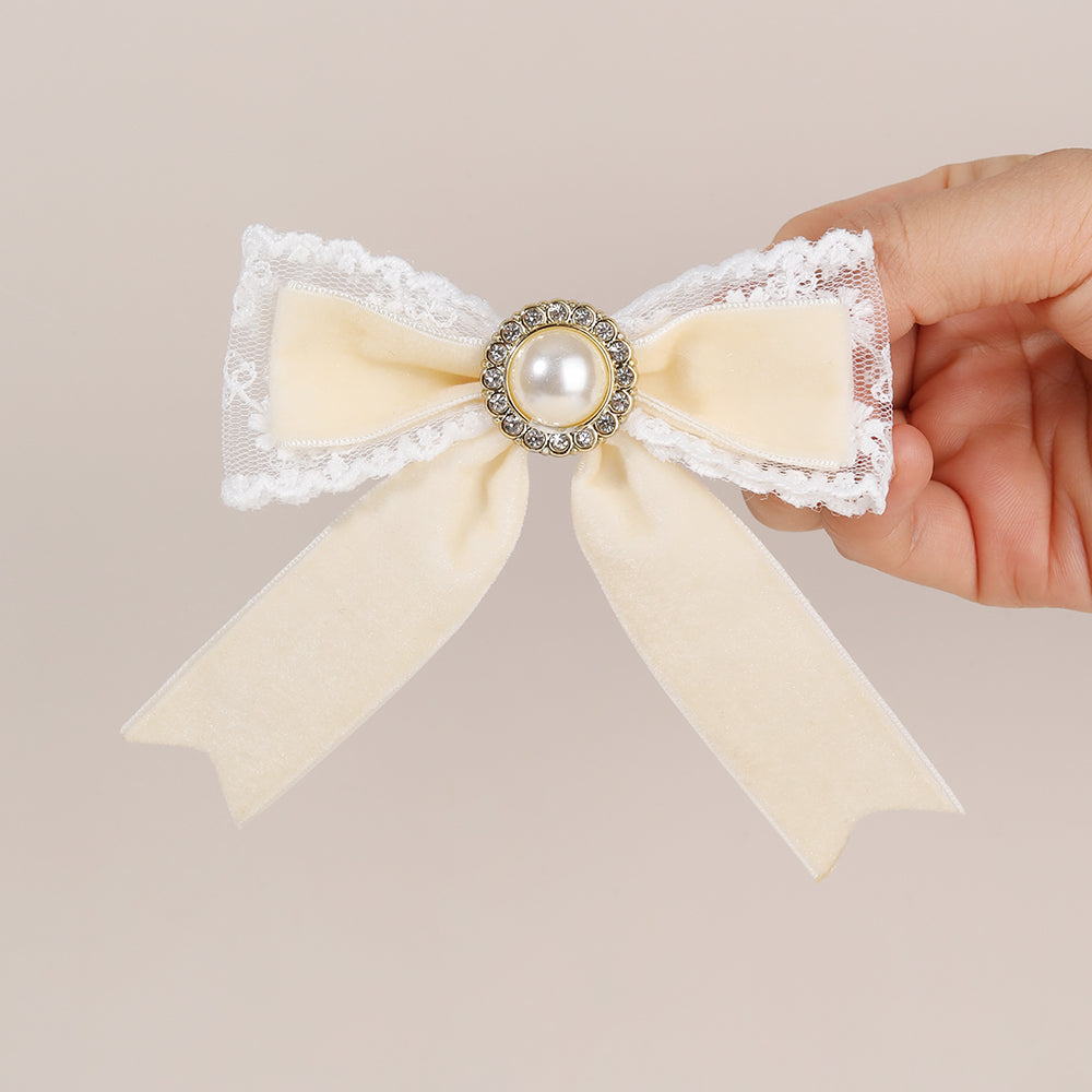 2PCS Velvet Boutique Hair Bow Clip Long Tails Hair Clip Girls