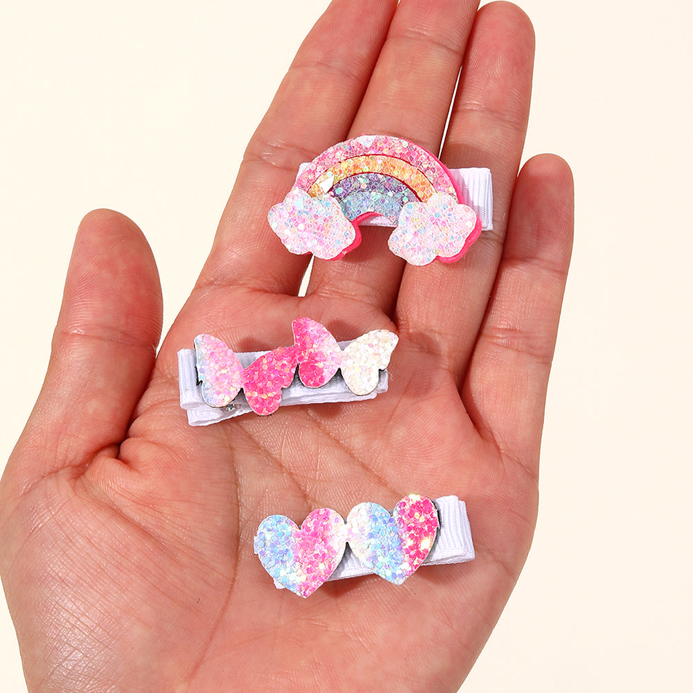 6Pcs Chunky Lovely Glitter Hair Clip for Girls Kids