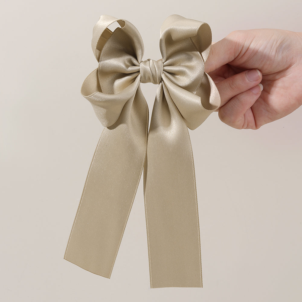 Women Fabric Long Tails Boutique Hair Clip Accessories
