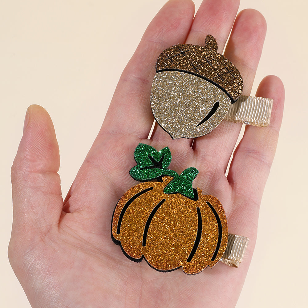 6Pcs Sparkly Glitter Thanksgiving Hair Clip