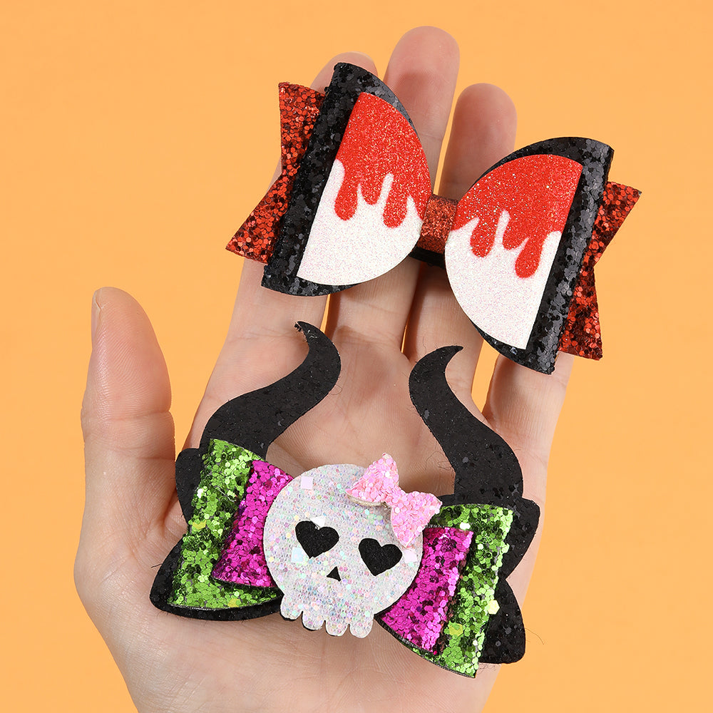 2Pcs Sparkly Glitter Haloween Hair Clip for Girls Kids