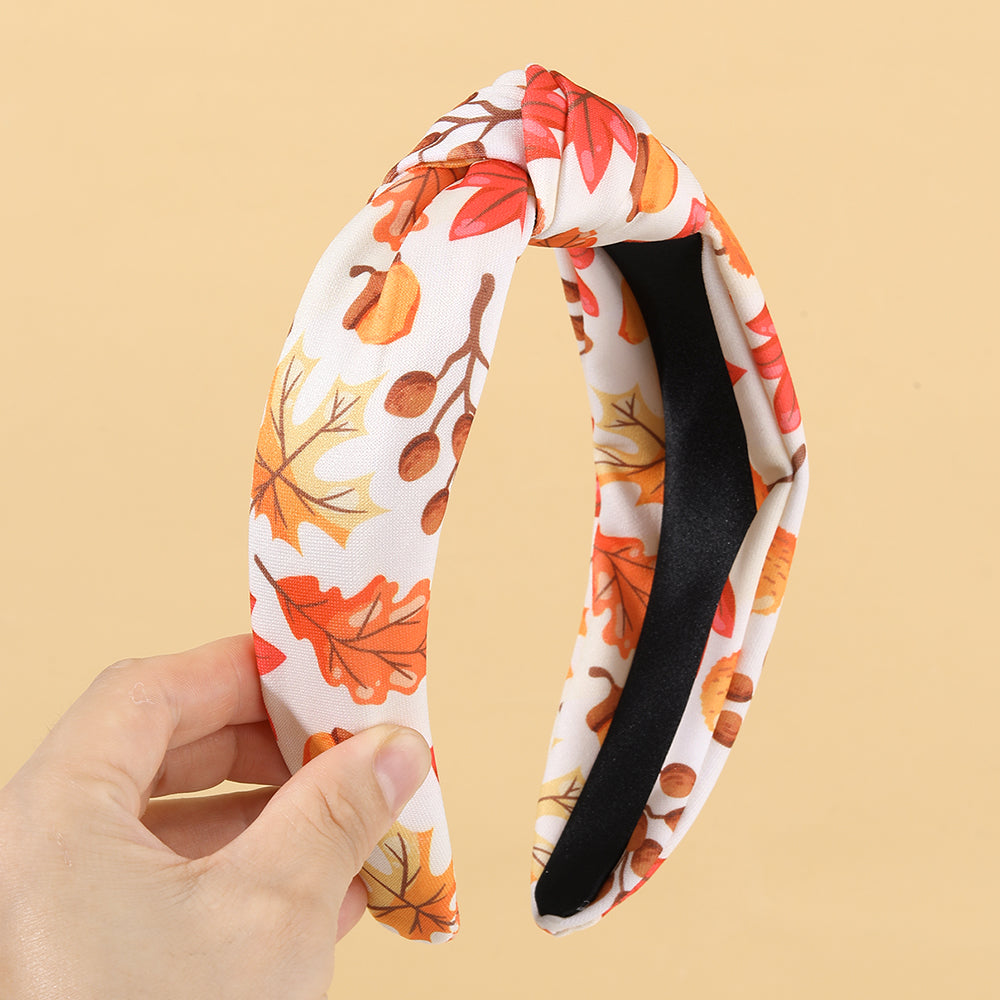 1Pcs Fabric Bow Knot Rhinestone Thanksgiving Headband